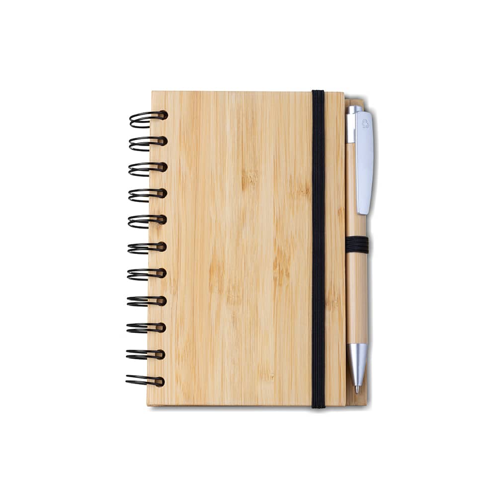 Caderno A6 Capa em Bambu com caneta 14x09cm — opção de foto 2