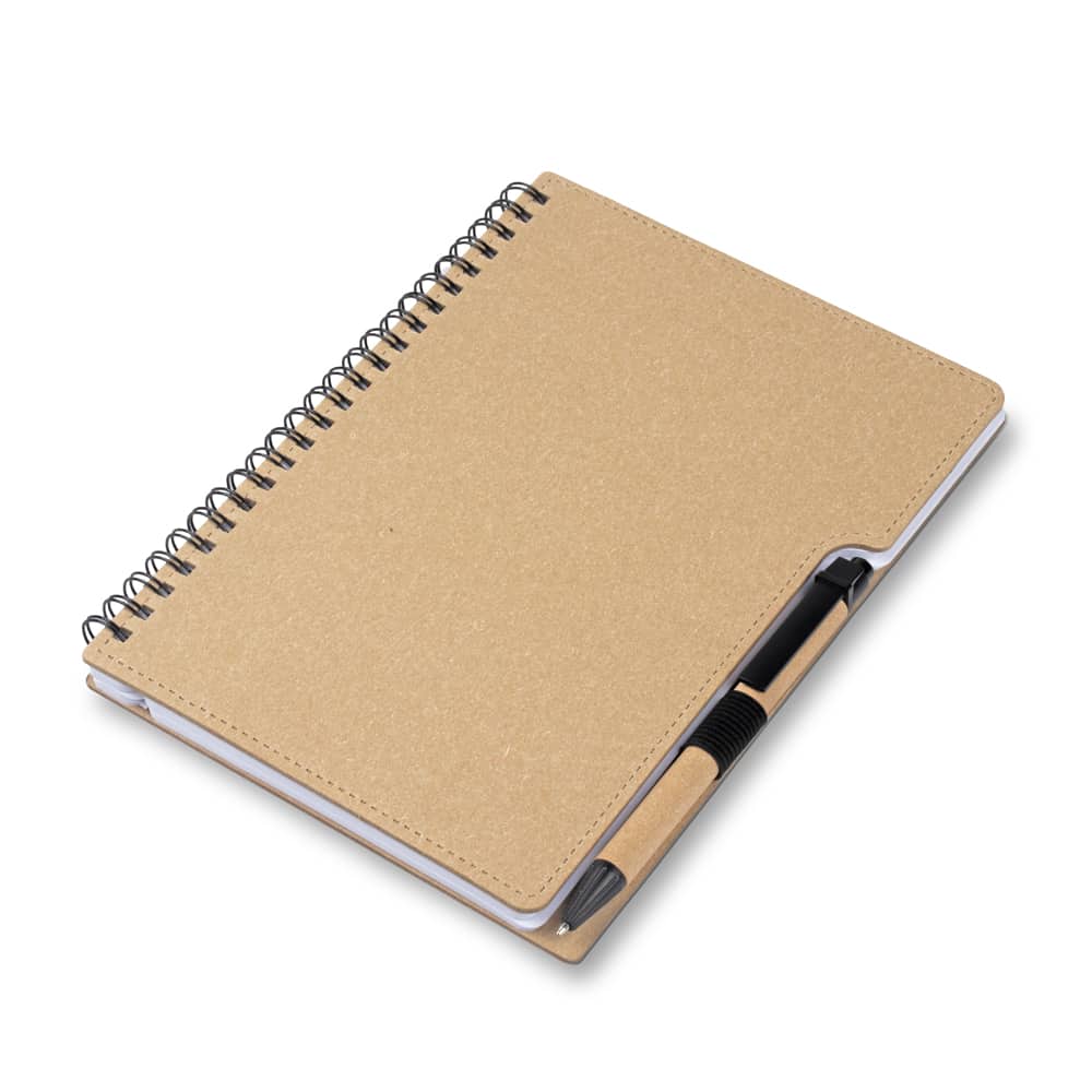 Caderno A5 Capa em Papelão Reciclado com Caneta — opção de foto 2
