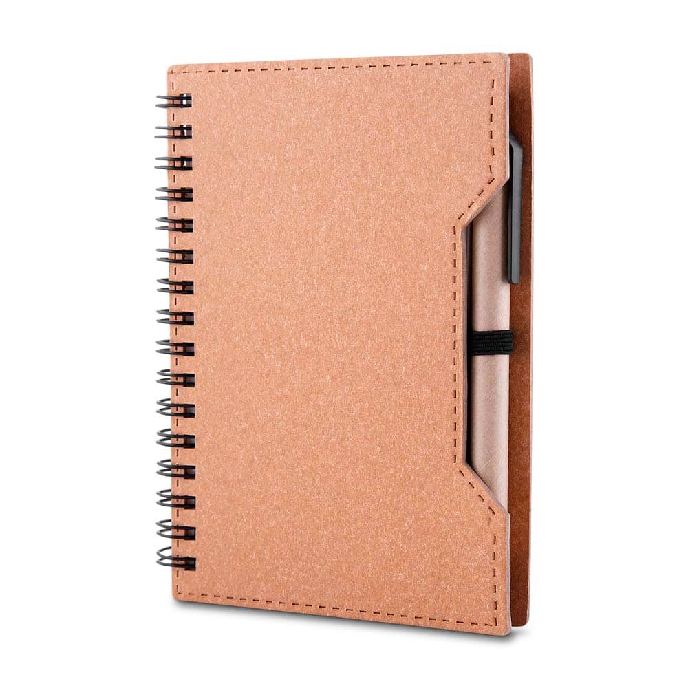 Caderno A6 capa em papelão reciclado com caneta — opção de foto 3
