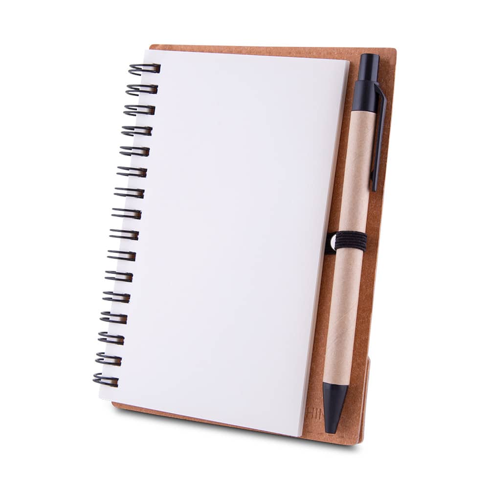 Caderno A6 capa em papelão reciclado com caneta — opção de foto 5